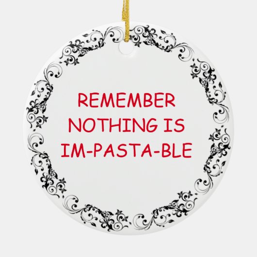 Grappige Spaghetti Pun Kerstmis Keramisch Ornament (Achterkant)
