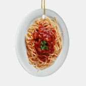 Grappige Spaghetti Pun Kerstmis Keramisch Ornament (Rechts)