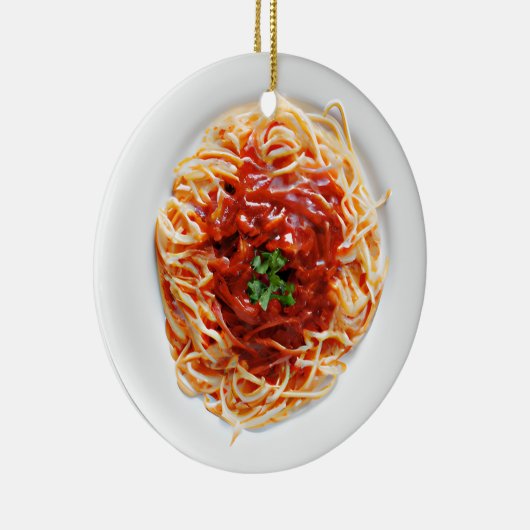 Grappige Spaghetti Pun Kerstmis Keramisch Ornament (Rechts)