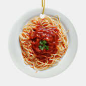 Grappige Spaghetti Pun Kerstmis Keramisch Ornament (Voorkant)