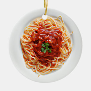 Grappige Spaghetti Pun Kerstmis Keramisch Ornament