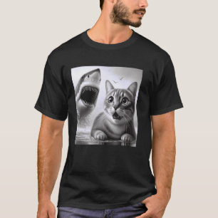 Grappige Spanning Kat vs Haai - Katachtige Angst K T-shirt