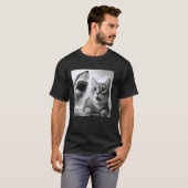 Grappige Spanning Kat vs Haai - Katachtige Angst K T-shirt (Voorkant volledig)