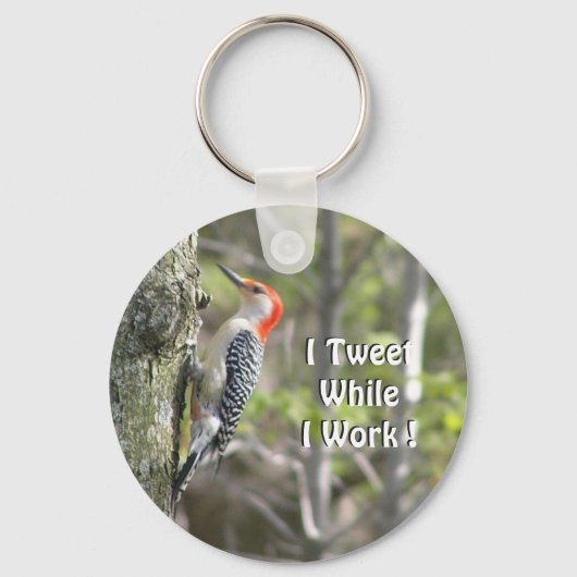 Grappige specht originele werkende tweeter sleutelhanger (Voorkant)