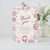 Grappige speciale bezorging pizza baby shower bedankkaart (Staand voorkant)