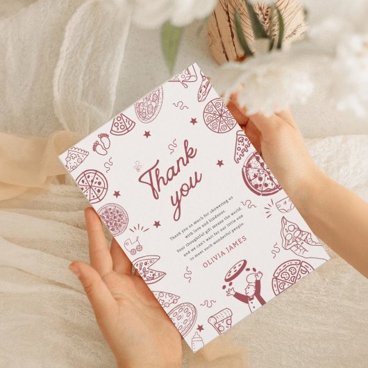 Grappige speciale bezorging pizza baby shower bedankkaart