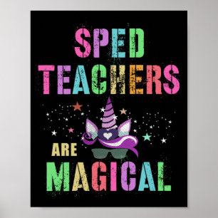 Grappige sped-leraren zijn magische eenhoorn schoo poster