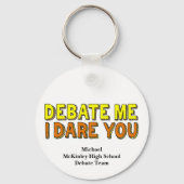 Grappige Speech en Debat Team Custom School Sleutelhanger (Voorkant)