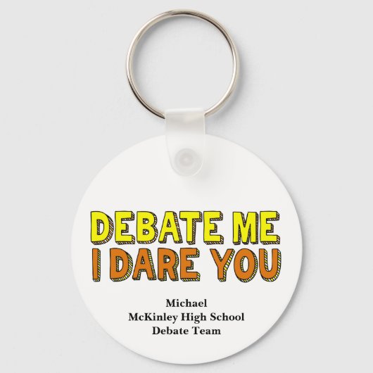Grappige Speech en Debat Team Custom School Sleutelhanger (Voorkant)