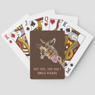 Grappige speelkaarten Happy Giraffe - aangepaste t