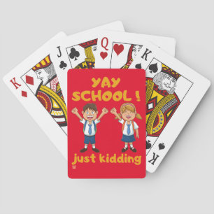 grappige speelkaarten "YAY SCHOOL"