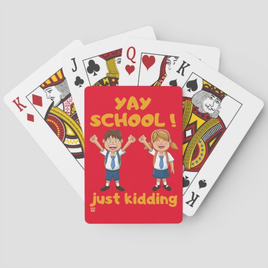 grappige speelkaarten "YAY SCHOOL" (Achterkant)