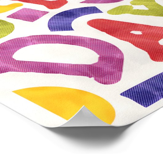 Grappige, speelse en kleurrijke kinderen verjaarda poster (Hoek)