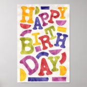 Grappige, speelse en kleurrijke kinderen verjaarda poster (Voorkant)