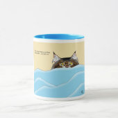 Grappige speelse gele tabby kat ochtend humor mok (Midden)