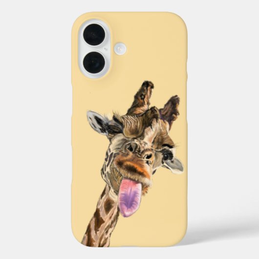 Grappige speelse Giraffe iPhone hoesje (Achterkant)