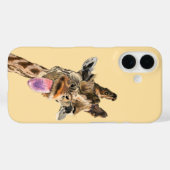 Grappige speelse Giraffe iPhone hoesje (Achterkant (horizontaal))