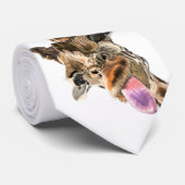 Grappige Speelse Giraffe Stropdas - Happy (Opgerold)