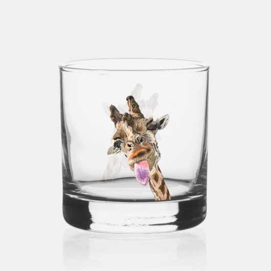 Grappige speelse Giraffe Whisky Glas (Achterkant)