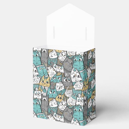 Grappige speelse katten bedankdoosjes (Geopend)