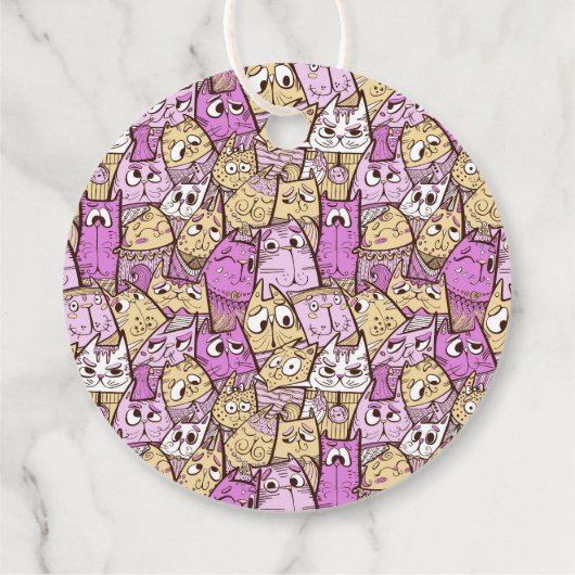 Grappige speelse katten bedankjes labels (Achterkant)