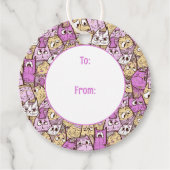 Grappige speelse katten bedankjes labels (Voorkant)