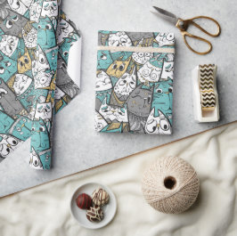 Grappige speelse katten cadeaupapier