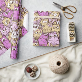 Grappige speelse katten cadeaupapier
