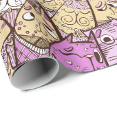 Grappige speelse katten cadeaupapier (Rol Hoek)