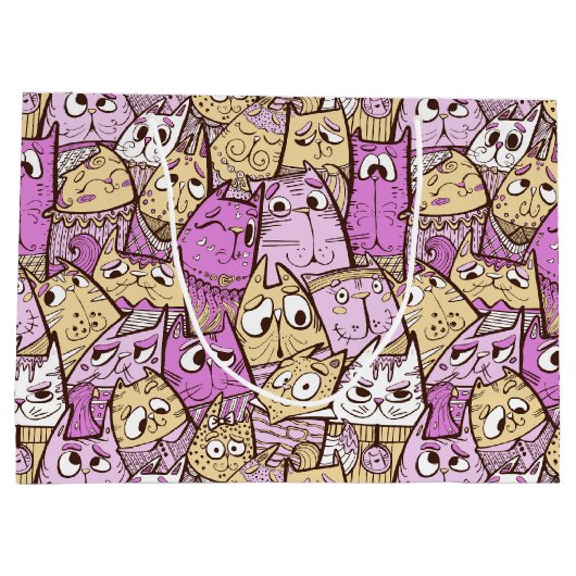 Grappige speelse katten groot cadeauzakje (Achterkant)