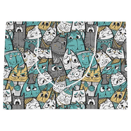 Grappige speelse katten groot cadeauzakje (Voorkant)