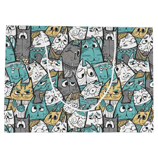 Grappige speelse katten groot cadeauzakje (Achterkant)