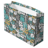 Grappige speelse katten groot cadeauzakje (Achterkant Gekanteld)