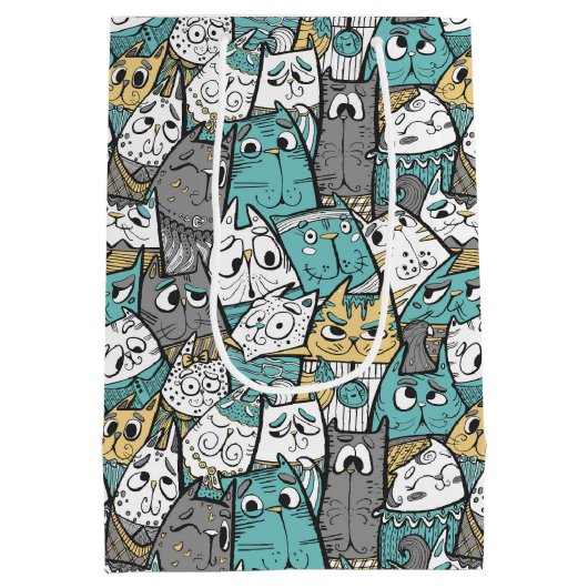 Grappige speelse katten medium cadeauzakje (Achterkant)