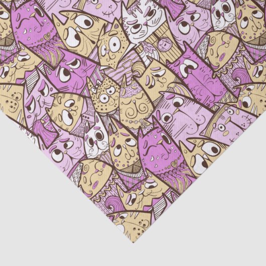 Grappige speelse katten tissuepapier (Detail)