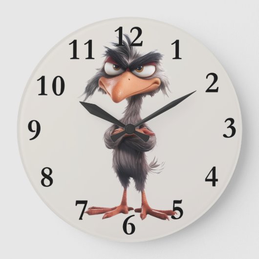 Grappige speelse vogel grote klok (Voorkant)