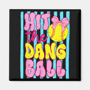 Grappige spel dag softbal moeder team sport slaat magneet