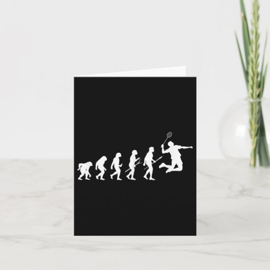Grappige speler evolutie theorie badminton kaart (Voorkant)