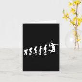 Grappige speler evolutie theorie badminton kaart (Gele Bloem)