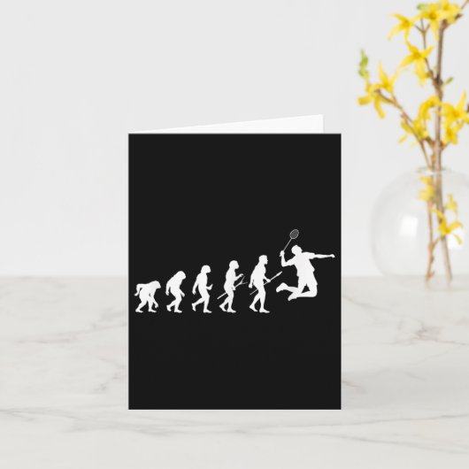 Grappige speler evolutie theorie badminton kaart (Gele Bloem)