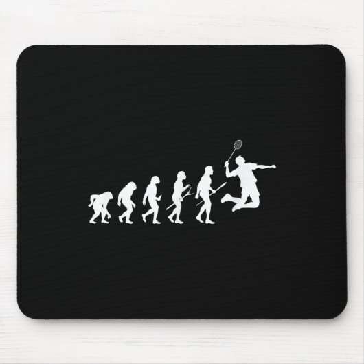 Grappige Speler Evolutie Theorie Badminton Muismat (Voorkant)