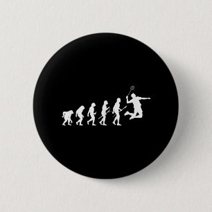 Grappige Speler Evolutie Theorie Badminton  Ronde Button 5,7 Cm