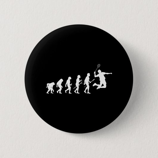 Grappige Speler Evolutie Theorie Badminton Ronde Button 5,7 Cm (Voorkant)