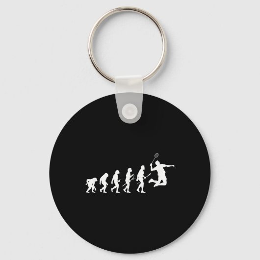 Grappige Speler Evolutie Theorie Badminton Sleutelhanger (Voorkant)