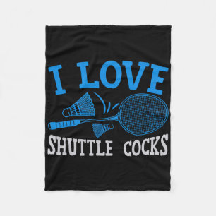 Grappige speler houdt van badminton grap ik hou va fleece deken