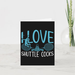 Grappige Speler Houdt Van Badminton Grapje Ik Hou  Kaart