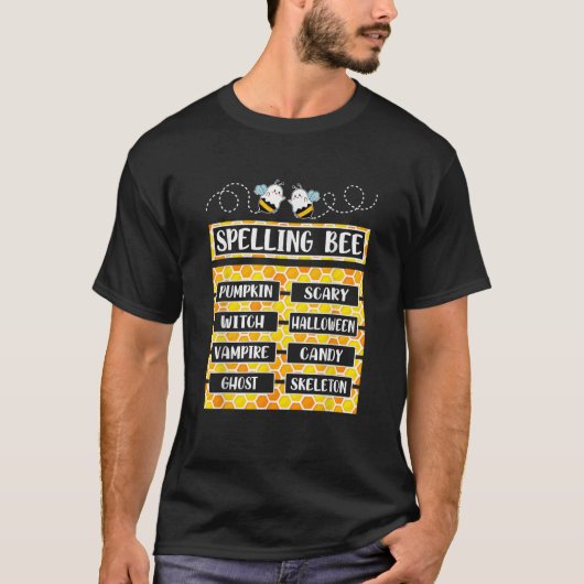 Grappige Spelling Bee Pun Halloween Kostuums Voor  T-shirt (Voorkant)
