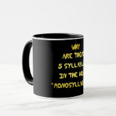 Grappige spelling grap met 5 lettergrepen mok (Voorkant links)