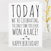 Grappige sperma race citaat typografie gelukkige v kaart (Gele Bloem)