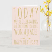 Grappige sperma race gouden blos script gelukkige  kaart (Gele Bloem)